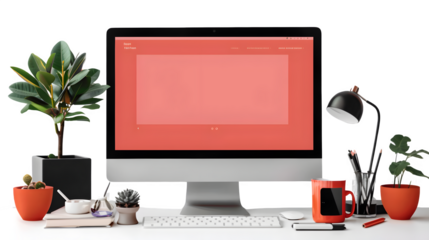 Company Website Homepage Layout : Isolated on White, Transparent Background, PNG File, Hand Edited Generative AI