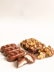 Handmade Bounty Snickers Chocolate on White