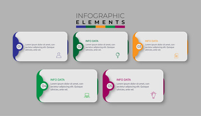 Business infographic circle design icons 5 options or steps premium vector