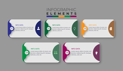 Business infographic circle design icons 5 options or steps premium vector