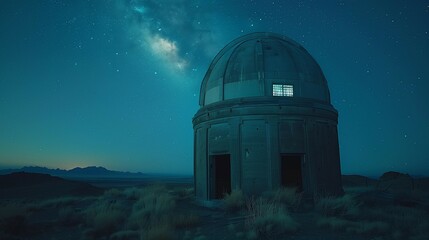 Isolated Observatory Under the Stars, generative ai - obrazy, fototapety, plakaty