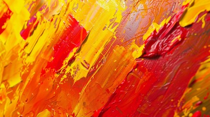 An acrylic abstract background with bold splashes of red, yellow, and orange, conveying a sense of energy and dynamism.