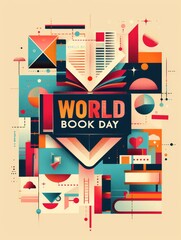 illustration with text to commemorate World book day - obrazy, fototapety, plakaty