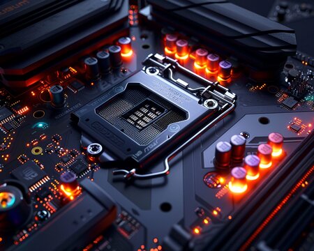 Color Coded Depict the motherboard with lights colorcoded to indicate different functions, making it easy for users to understand the status of their computer at a glance 8K , high-resolution, ultra H