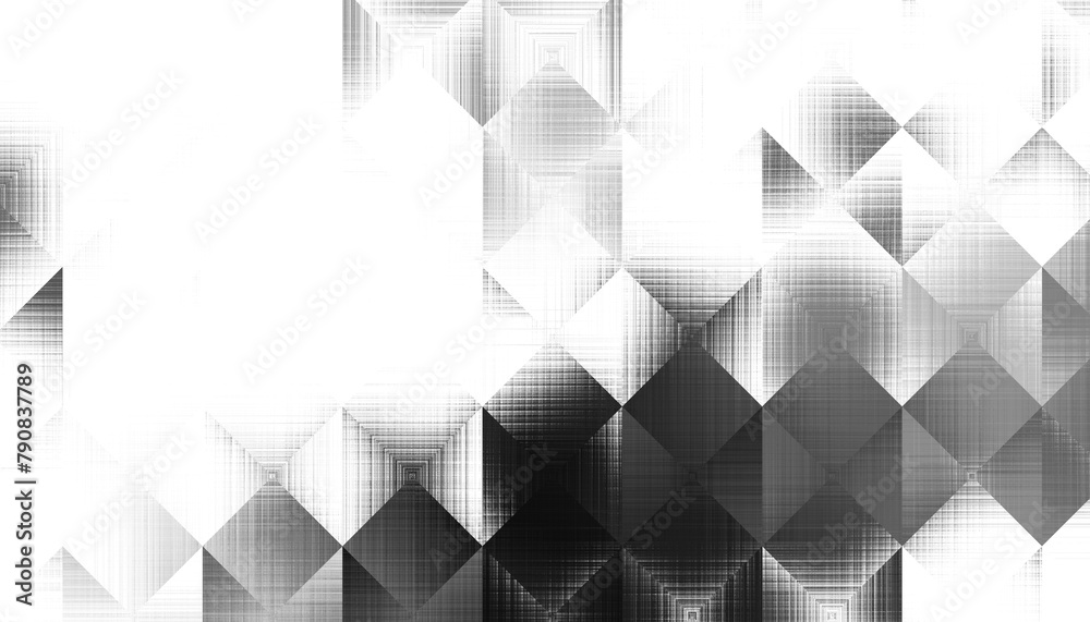 Poster Modern abstract transparent background texture with layers of black and gray transparent material in triangle diamond and squares shapes in