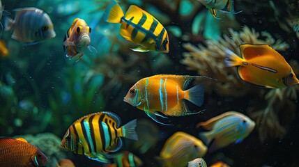 Beautiful fishes in aquarium 