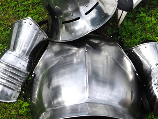 Parts of a knight's armor from the Middle Ages