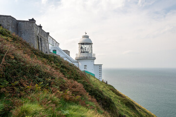 Fototapeta na wymiar Photo of Foreland lighthouse at Foreland Point on the North Devon coast