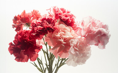 분홍과 빨강의 카네이션 꽃다발