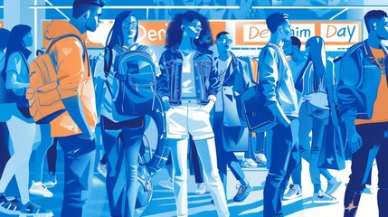 illustration with text to commemorate Denim day