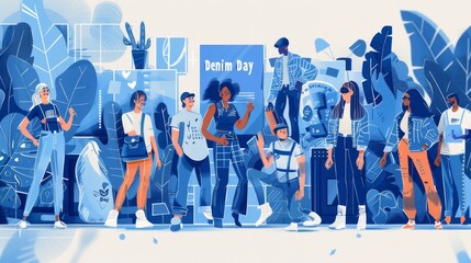 illustration with text to commemorate Denim day