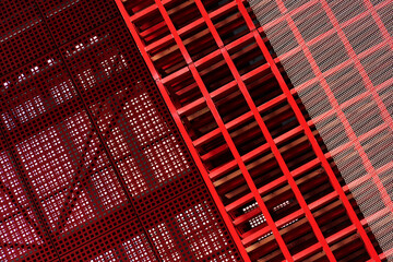 red detail of architecture abstract background