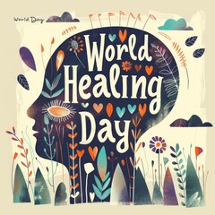 illustration with text to commemorate World Healing day