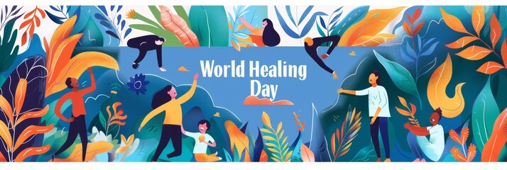 illustration with text to commemorate World Healing day