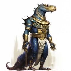 Illustration of Sobek on a White Background