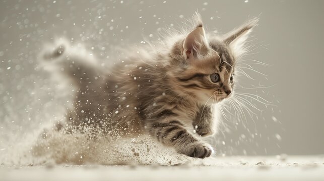 Adorable Kitten Leap, generative ai