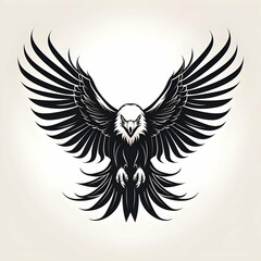Eagle with wings icon vector logo