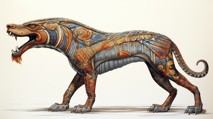 Fototapeta premium Illustration of Ammit on a White Background