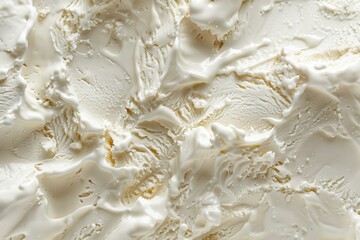 From Above Closeup of Refreshing Vanilla Ice Cream Texture Perfect for Nourishment and Snack Time