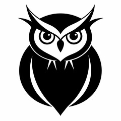 Owl vector silhouette. Owl vector illustration isolated white background