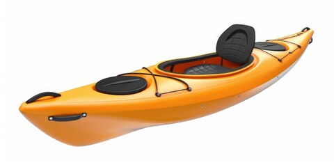 Isolated Whitewater Kayak: Crossover Design for Extreme Water Sports with Paddle, Bungee, Hatch & Cockpit. A Collection of Kayaks - obrazy, fototapety, plakaty