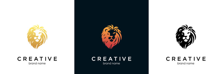 head lion line art logo © Creative Logo