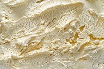Topview Vanilla Ice Cream Texture: Close-up of Delicious Ingredient for Nourishing Cold Treats, Snacks, and Sundaes