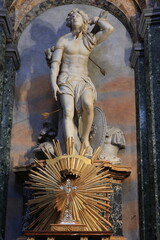 Statue of Saint Sebastian at the Sant'Agnese in Agone Church in Rome, Italy