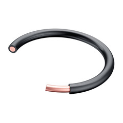 Copper Wire Conductor Electrical Cable Solid Core 3D Render with Transparent Background