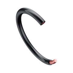 Copper Wire Conductor Electrical Cable Solid Core 3D Render with Transparent Background