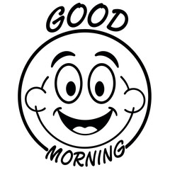 Obraz premium Good Morning Text Logo vector art illustration