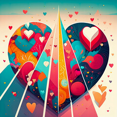 Valentine heart illustration - obrazy, fototapety, plakaty