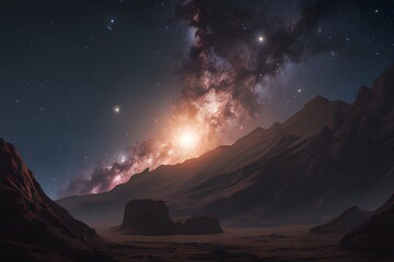 Night sky milky way background.
Generative ai.