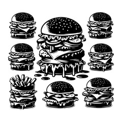 Hamburger Silhouette Graphic Element: Perfect for Any Project - Hamburger Illustration
