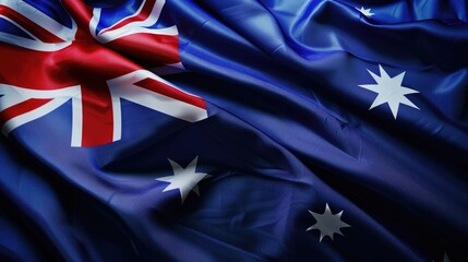 horizontal banner, abstract background of Western Australia Day, flag of Australia, texture of crumpled fabric, copy space, free space for text