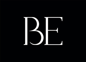 Fototapeta premium BE letter logo and monogram logo design