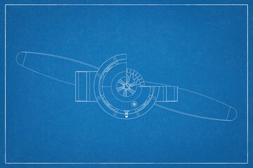 3D design of a single-engine airplane engine.
