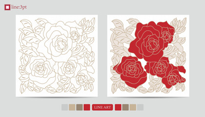 Luxury festive Chinese oriental traditional culture premium classical decoration red gold line art design vector illustration. Covers, greeting cards, logos, packaging, posters, backgrounds © Wenday