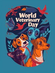 illustration with text to commemorate World Veterinary Day