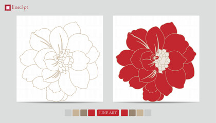 Luxury festive Chinese oriental traditional culture premium classical decoration red gold line art design vector illustration. Covers, greeting cards, logos, packaging, posters, backgrounds © Wenday