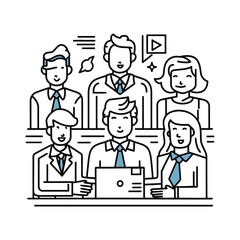 business people icons set