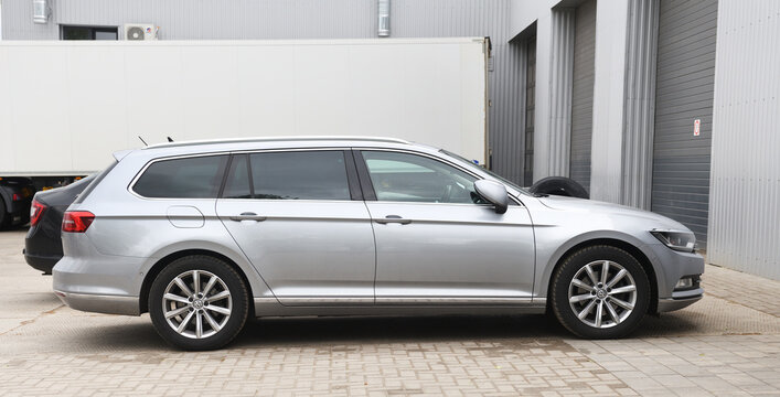 VW Passat Station wagon B8, B7 on a white background.