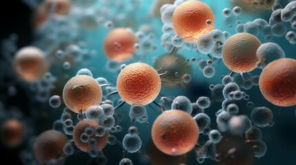 Close-up zoom image of fungal pathogens. - obrazy, fototapety, plakaty
