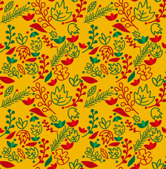 floral seamless pattern, with trendy background color combination