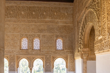 Arabic interiors of Nasrid Palace, Alhambra palace comple, Generalife and Albayzin (Generalife y...
