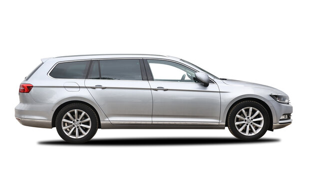 VW Passat Station wagon B8, B7 on a white background.
