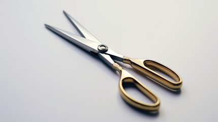 Metal scissors on a white background. AI generated.