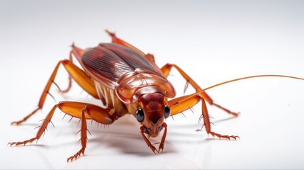 Cockroach on a white background. AI generated.