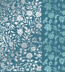 wedding card design, traditional paisley floral pattern , royal India	