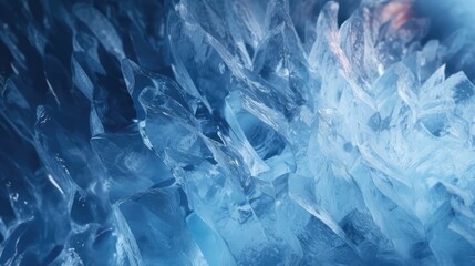 Blue ice background. AI generated.